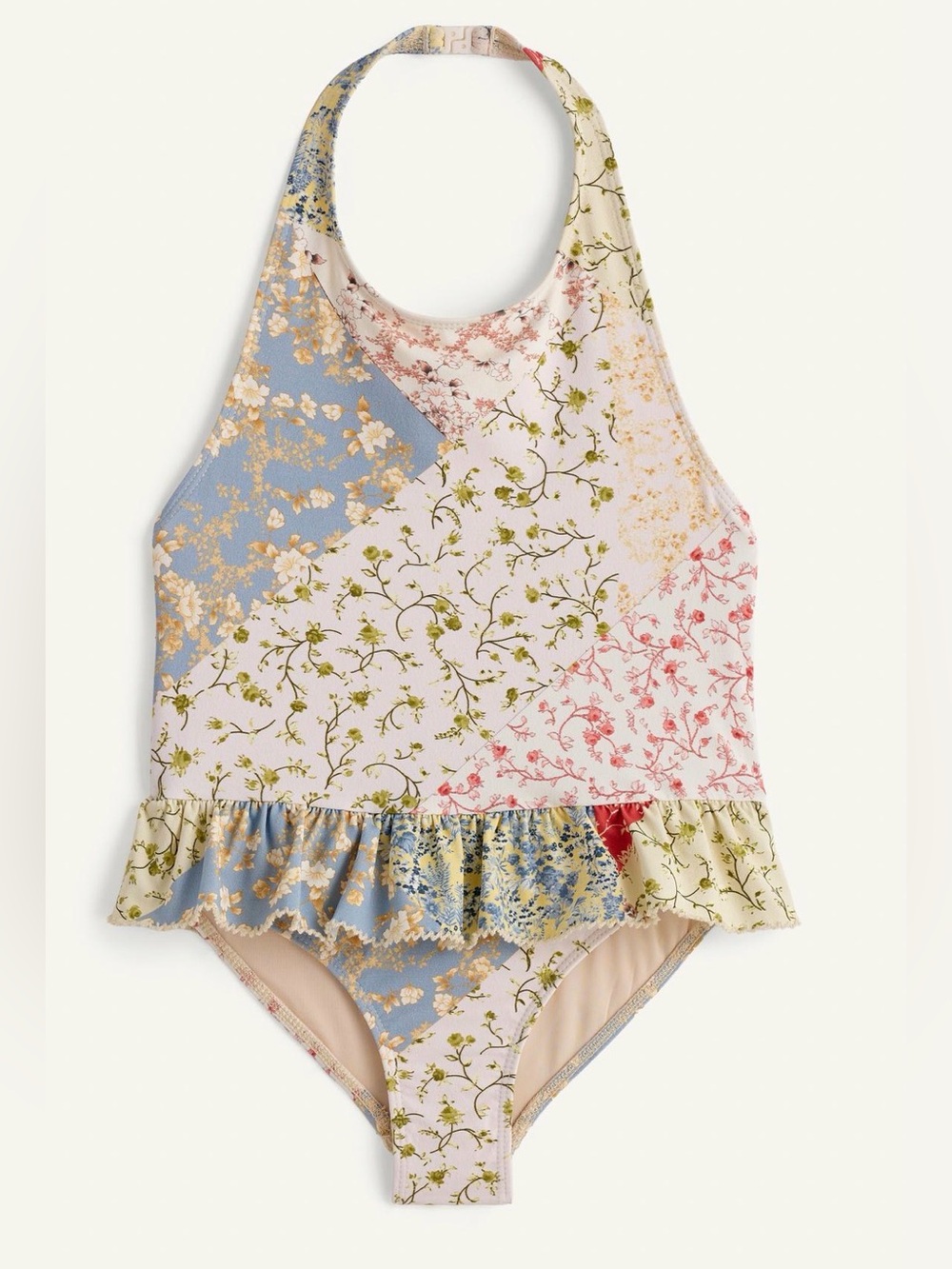 Zara LIMITED EDITION PATCHWORK HALTER SWIMSUIT